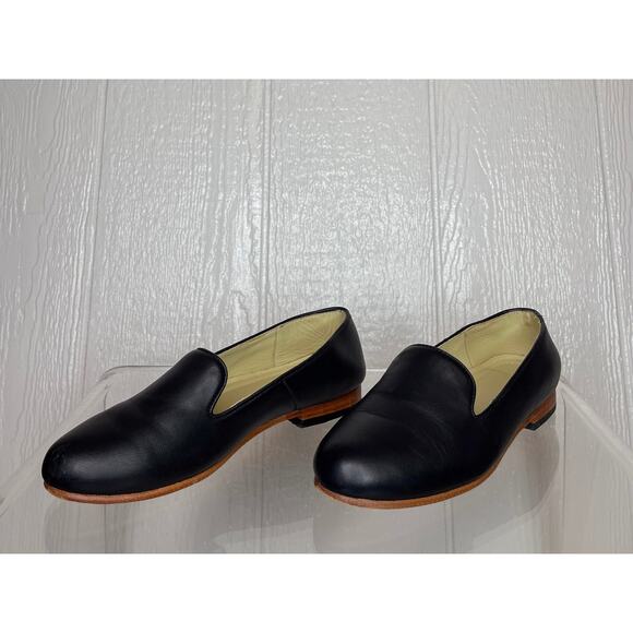 NISOLO Black Leather Round Toe Smoking Shoe Loafer US 7.5 - Picture 5 of 9